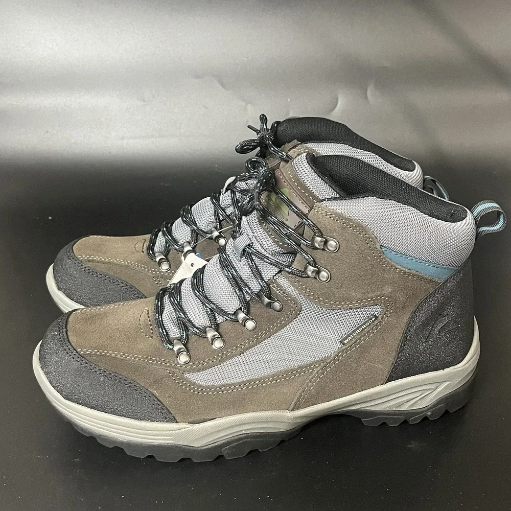 Ozark Trail Hilltop Mens Waterproof Hiking Boots Grey Brown Size 11 MNOT41EZ004